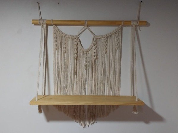 Producto - Repisa macramé grande, madera de 80x24cm (POR ENCARGUE) - 2