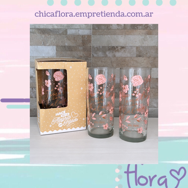 Producto - Vasos De Vidrio Flores - 2