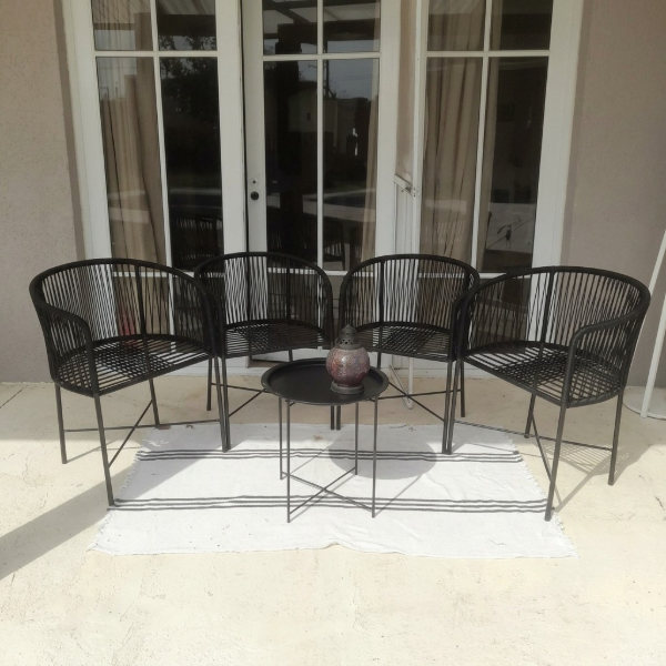 Producto - Silla Gervasoni Roma de caño tejida en Símil Yute ( 4 Unidades) - 1