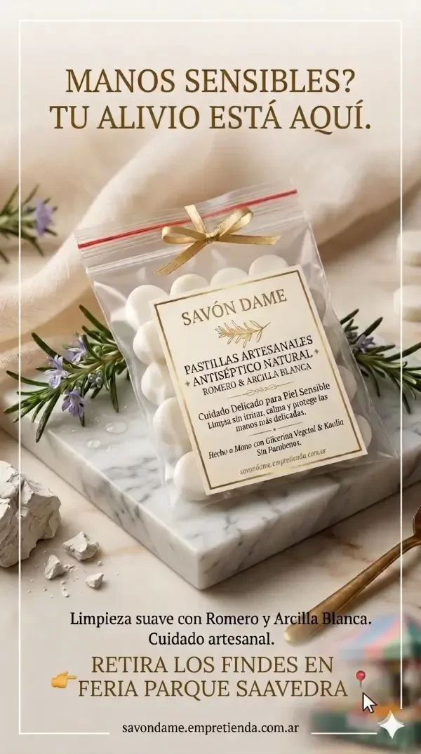 Producto - jabones Individuales  Pastillas Artesanales de Romero y Arcilla Blanca