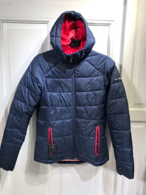 Producto - Campera COLUMBIA pluma azul interior rosa y polar Talle XS/S- PRECIO: 229x