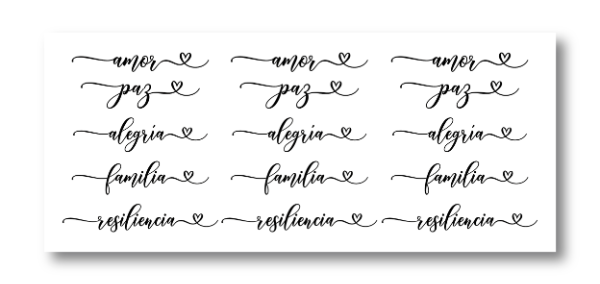 Producto - DTF UV 20x8cm - PALABRAS CORAZON