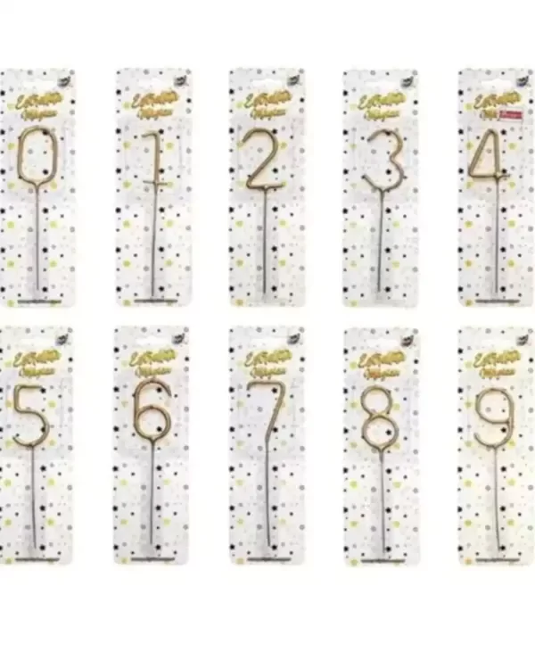 Producto - BLISTER VELA CHISPITA NUMERO ROSA GOLD PARA TORTA (ELEGIR NUMERO)