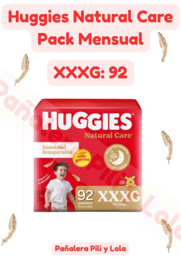Producto - Huggies Natural Care Pack Mensual XXXG x92