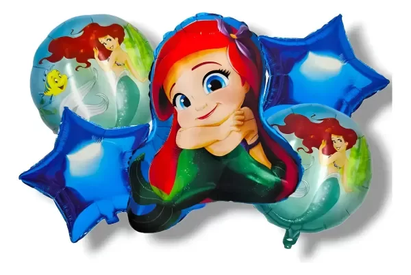 Producto - Sirenita - Set 5 globos