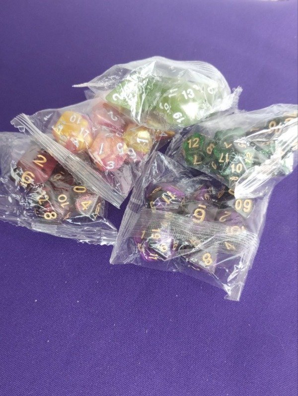 Producto - Sets de Dados Marmolados Glitter (varios colores)