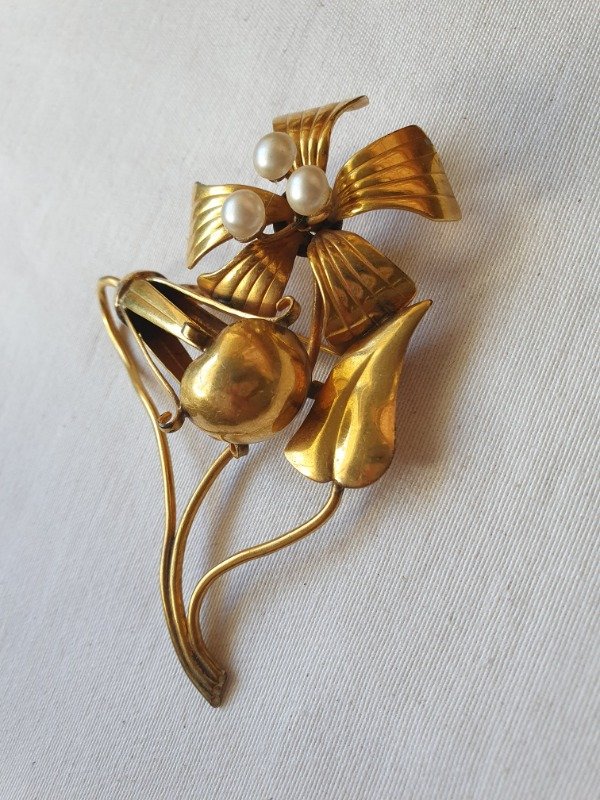 Producto - Broche 40s Jardín de Oro - Flores Exóticas - 6