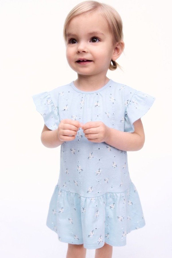 Producto - Vestido HyM celeste flores beba