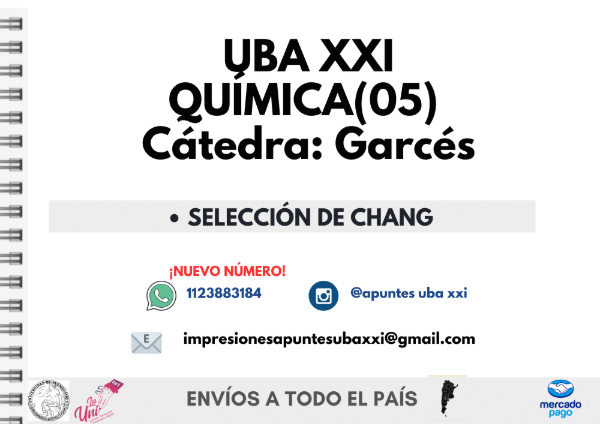 Producto - Química (05) Selección Libro Chang ed 11- Cátedra: Garcés