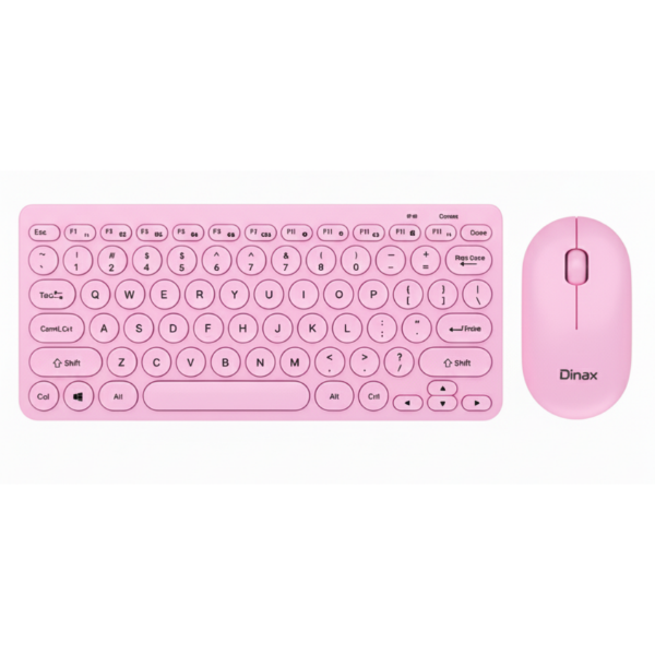 Producto - Kit Teclado y Mouse Inalambrico Dinax Link 78 Teclas Color Rosa