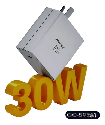 Producto - CARGADOR RÁPIDO PD 30W + CABLE USB TIPO C BLANCO