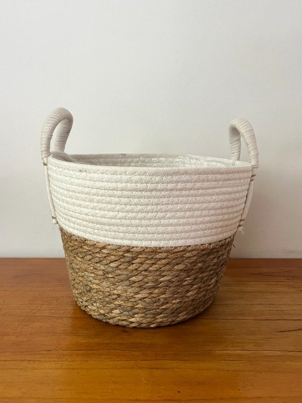 Producto - Canasto Yute Bicolor chico