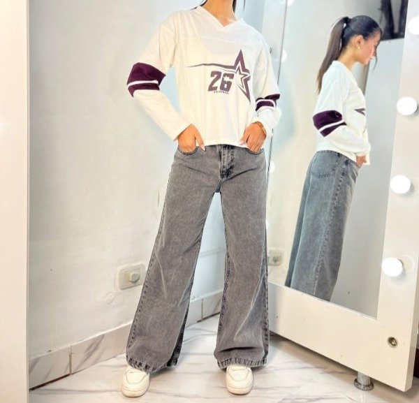 Producto - Jeans Wide Leg Rígido Gris (JEA-11)