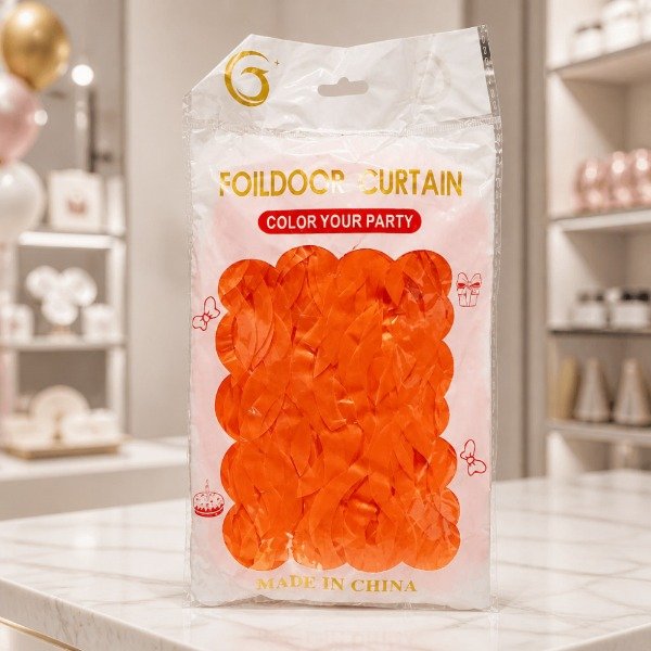 Producto - Cortina Fluo Con Ondas Naranja 8170 - 0