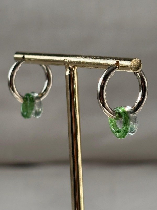 Producto - Aros Dony dobles Green en Vidrio murano