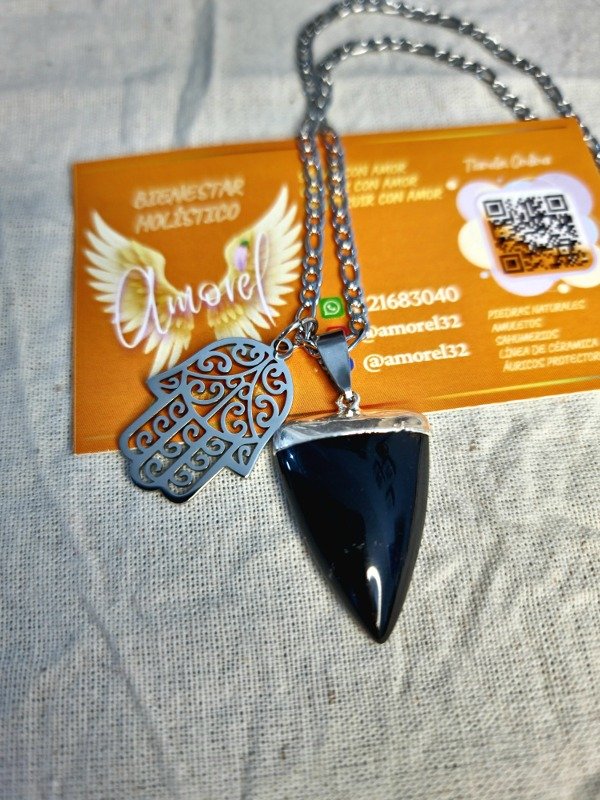 Producto - Collar punta Obsidiana negra