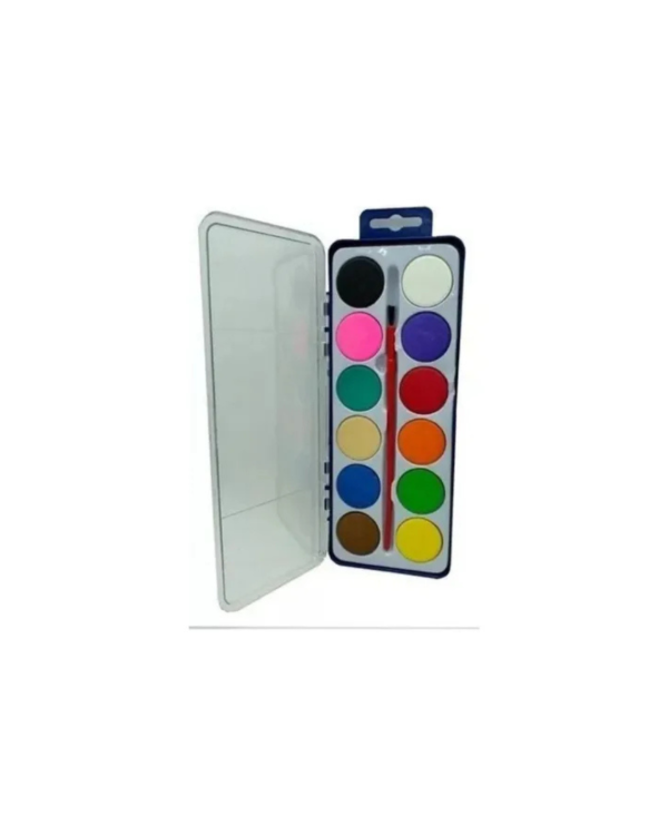 Producto - Acuarelas KEYROAD x 12 Colores + Pincel Con Caja Plástica