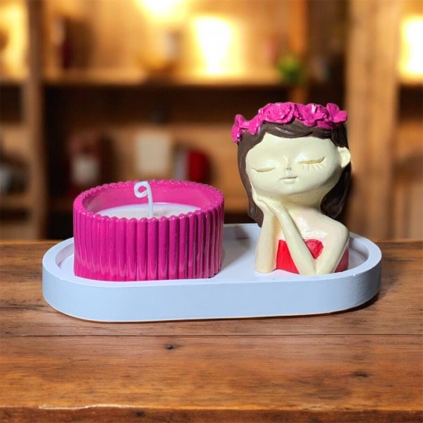 Producto - COMBO #18 Soñadora + Circus con Vela aromática + Bandeja de 18cm