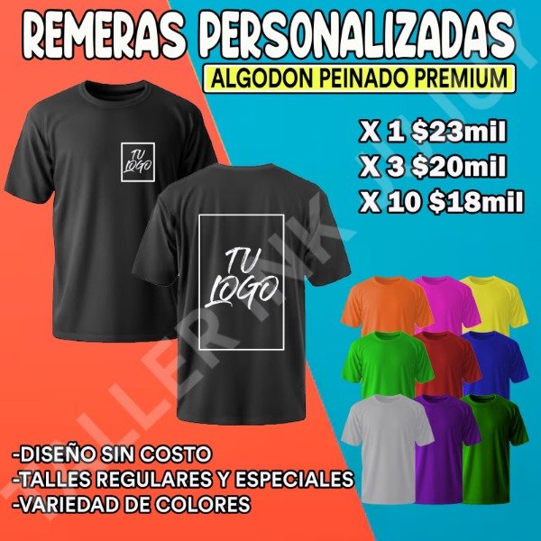 Producto - REMERAS PERSONALIZADAS Algodon Peinado