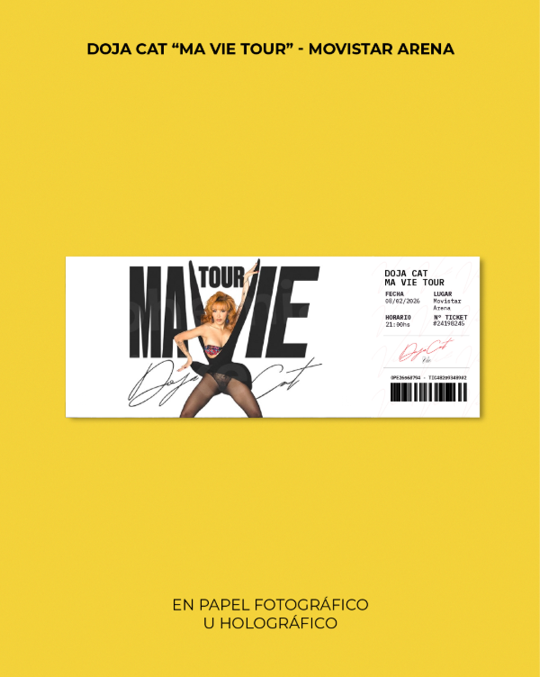 Producto - Entrada DOJA CAT "MA VIE TOUR" - Entrada de Recuerdo