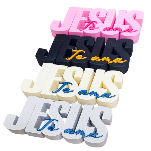 Producto - PROMO Adorno Para Escritorio 3D "JESÚS TE AMA" (X2 UNIDADES)