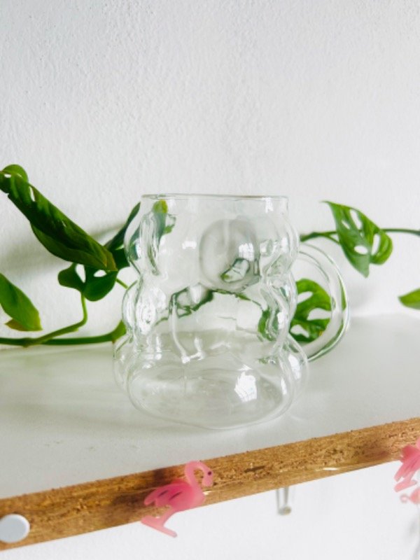 Producto - Taza/vaso de vidrio burbujas con asa - 3