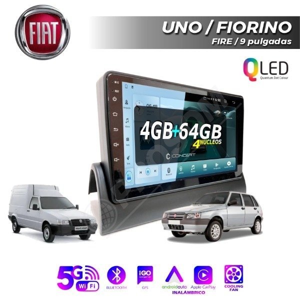 Producto - MULTIMEDIA FIAT FIORINO / UNO - 9 PULGADAS CARPLAY Y ANDROID AUTO