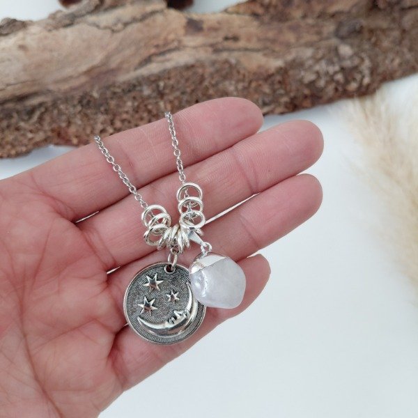Producto - Collar Moon cuarzo blanco