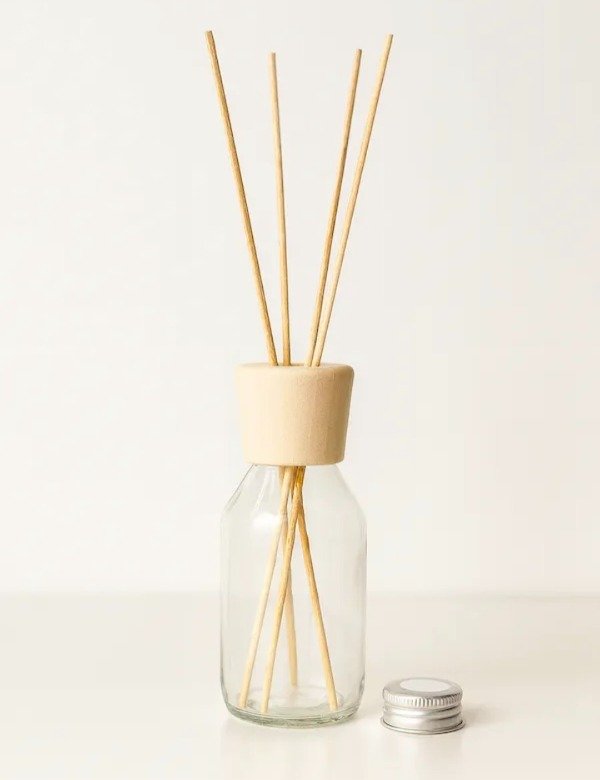 Producto - Envase Vidrio Difusor de 125 cc con tapa Madera