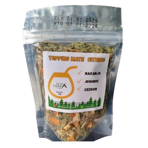 Producto - TOPPING MATE CITRICO - JENGIBRE NARANJA CEDRON 50G
