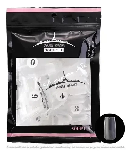 Producto - Tips oft gel paris night 500uds cuadrado prelimado