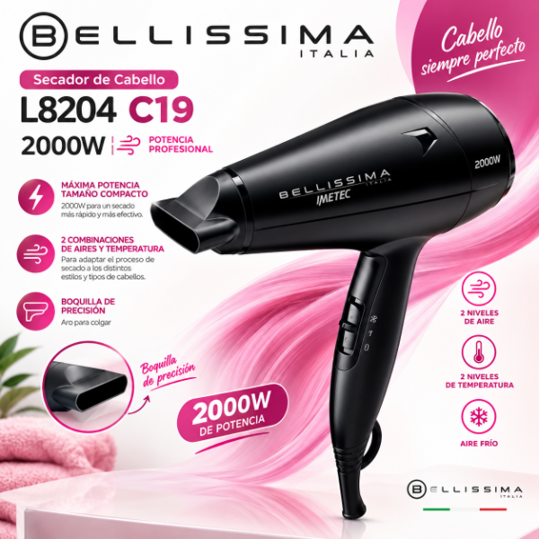 Producto - SECADOR DE CABELLO BELLISSIMA L8204 C19 2000W
