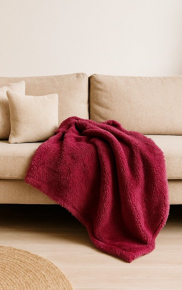 Producto - Manta Corderito Bordó