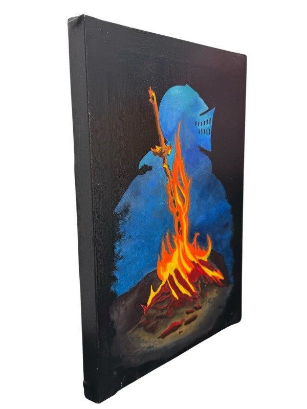 Producto - Cuadro pintado a mano Dark Souls Fogata - 2