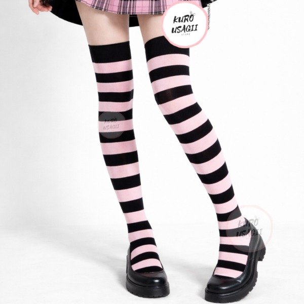 Producto - Bucaneras Rayadas Rosa Y Negro