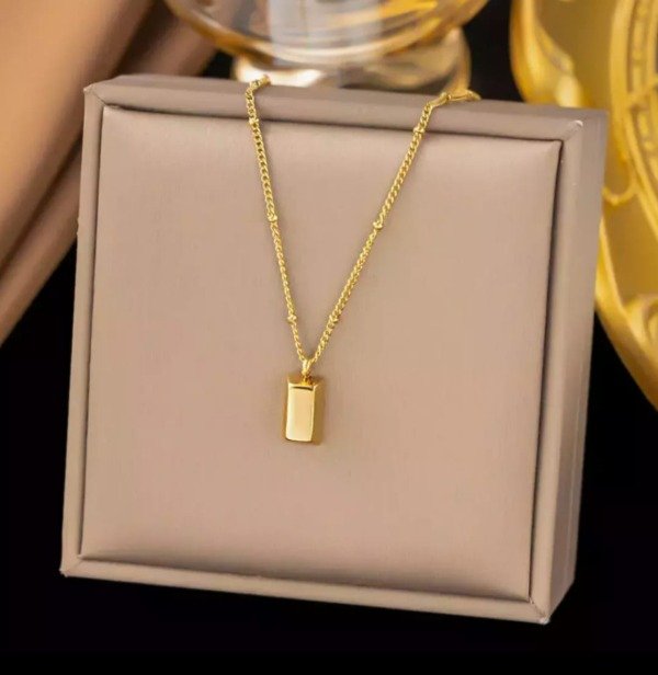 Producto - COLLAR BARRITA. ACERO DORADO
