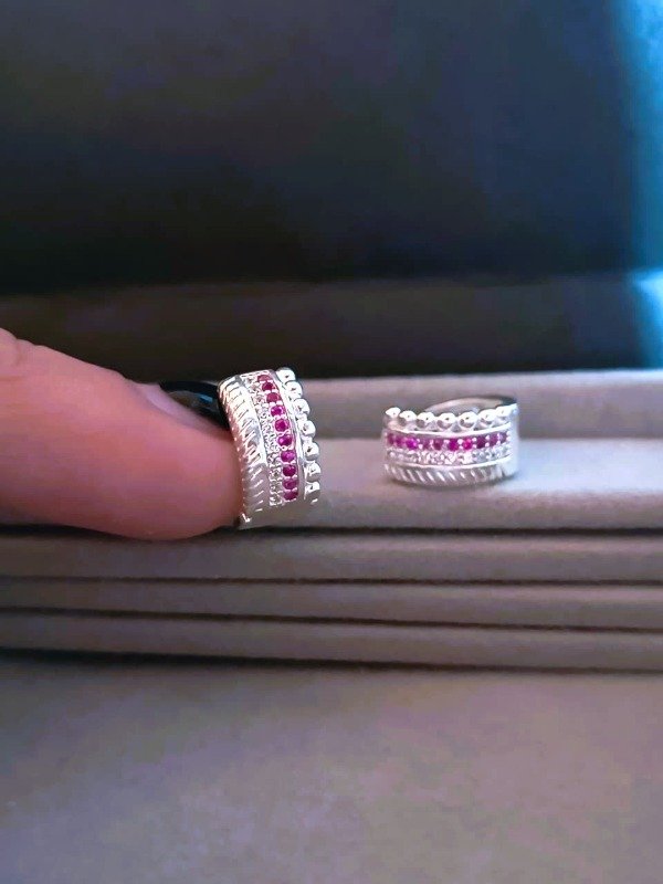 Producto - Argollas CUBICS Fucxia- Plata 900