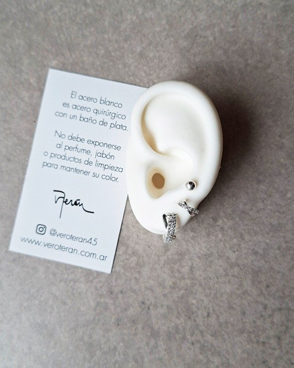 Producto - Aros trio micropavé y bolita