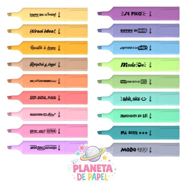 Producto - RESALTADOR FILGO CHATO C/FRASES x18u. ESTUCHE MAGNETICO - 1