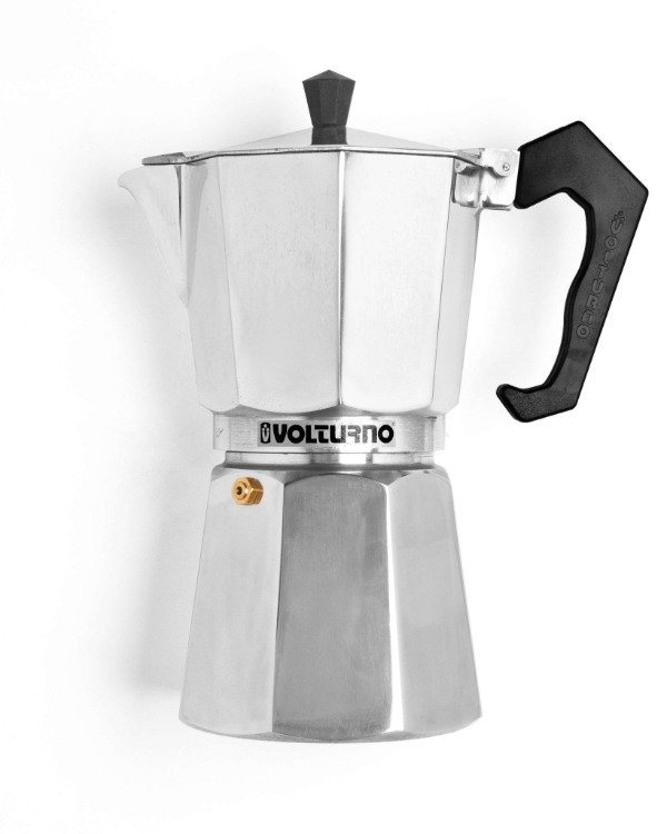 Producto - Cafetera aluminio pulido tipo italiana 9 pocillos 540cm3 Volturno VA009