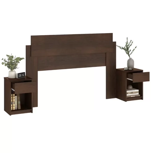 Producto - Respaldo con mesas luz de piso (solo 2 plazas) RUSTICO