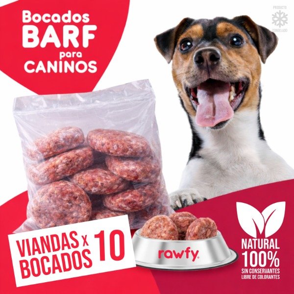 Producto - Vianda Bocados B.A.R. F. para Caninos x 10 unid.