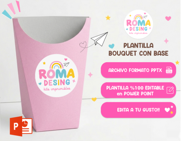 Producto - PLANTILLA BOUQUET CON BASE EDITABLE POWER POINT
