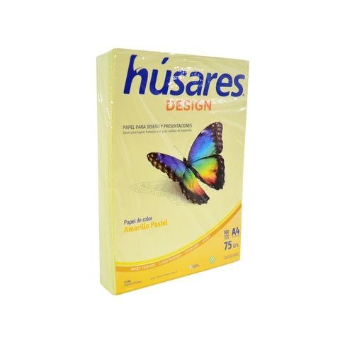Producto - RESMA A4 75GRS/M2 500 HOJAS AMARILLO PASTEL HUSARES