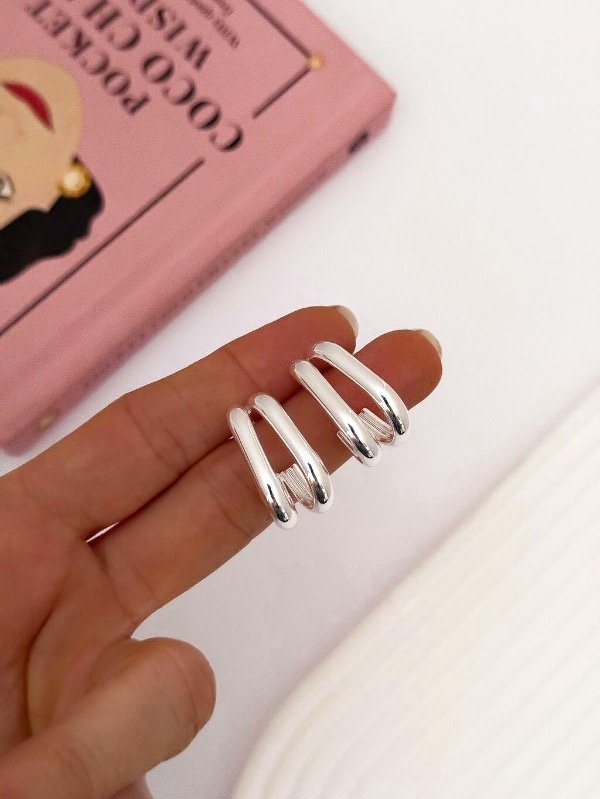 Producto - Aros Doble CHUNKY Acero Blanco