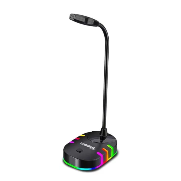 Producto - Microfono Gamer Luz Led Usb Notebook P/ Twitch Youtube Color Negro