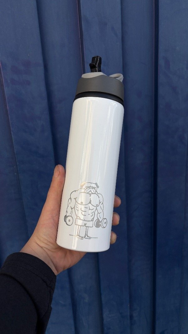 Producto - Botella aluminio (dumbell dog) + mosqueton