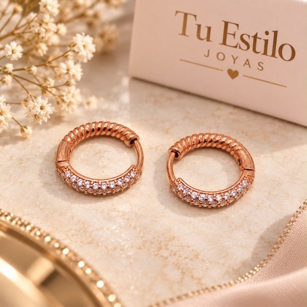 Producto - Aros Argollas facetadas y cubic en Plata 925