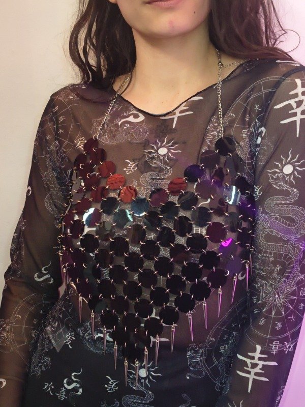 Producto - Collar Pechera de Discos Negros - 1
