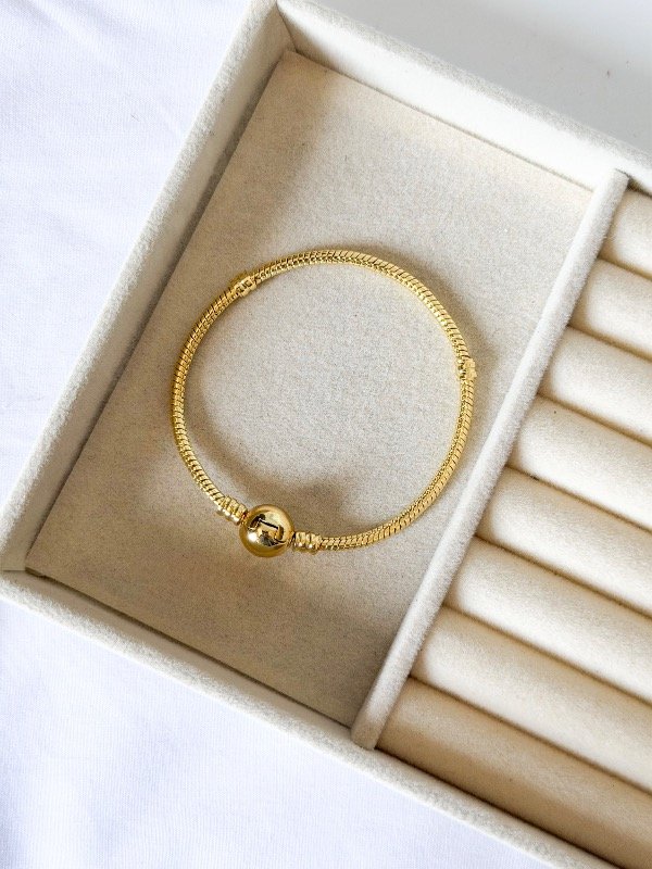 Producto - Pulsera bolita estilo Pandora-acero dorado